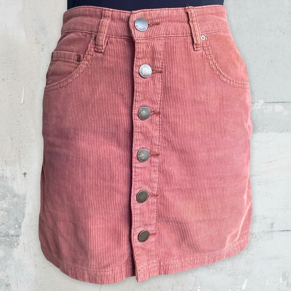 100% Cotton Billabong Corduroy Rust Button-Front Skirt